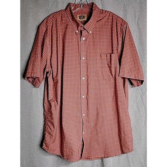 Foundry Supply Shirt Men's XLT Button Up Burnt Red Checked Short Sleeve - Picture 3 of 9